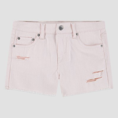 Levi's® Girls' Destructed Denim Shorts - White