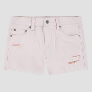 Levi's® Girls' Destructed Denim Shorts - White - 1 of 4