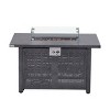 FURNIinspire Outdoor Fireplaces Backyard Rectangular Hollow Iron Stove with Glass Cover, Outdoor Heater, Patio Fire Pit, Gray, 24.8"*41.7"*24" - 4 of 4