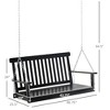 SKRAN 2-Seater Hanging Porch Swing, Outdoor Patio Swing Chair Seat with Slatted Build and Chains, 440lbs Weight Capacity for Patio,Courtyard, Black - 3 of 4