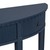 Okak 51.1IN Vintage Console Table with Pine Veneer, Entryway Table with 3 Drawers and Four Legs, Hallway Table for Living Room, Foyer, Blue - 4 of 4