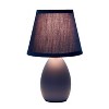 9.45" Petite Ceramic Oblong Bedside Table Desk Lamp with Matching Tapered Drum Shade - Creekwood Home - 2 of 4