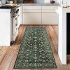 Indoor Washable Area Rug, Vintage Living Room Carpet, Floral Bedroom Retro Accent Throw Rug Office Dining Room Nursery, Brown/Black/Gray/Green - 2 of 4