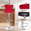 Red two sets of velvet bar stools, swivel bar height stools, adjustable bar chairs - 2 of 4