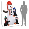 SEVOBAL Inflatable Holiday Decorations 6ft Christmas Snowman with Penguins, Front Yard Holiday Decoration for Home, Garden, Multicolored, 12"*12"*5.9" - 3 of 4