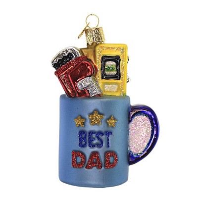 Old World Christmas 4.0 Inch Best Dad Mug Ornament Wrench Tape Measure Tree Ornaments