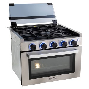 Recpro Rv Stove Gas Range 3 Burner Propane Cooktop With Oven Light Up Controls Stovetop Cover Without Range Hood 17 Tall 35l Capacity Silver Target