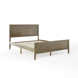 Martha Stewart Queen Corbin Solid Wood Platform Bed Brown/Gray - 1 of 4