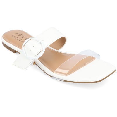 Journee Collection Womens Jeysha Slip On Slide Flat Sandals