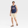Men's Standard Fit USA Crewneck Tank Top - Goodfellow & Co™ Navy Blue - 3 of 3