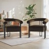Modern Accent Chair ,Velvet Upholstered Accent Chair With Curved Backrest Armrest For Living Room Dining Room-Tanpinhause - 2 of 4