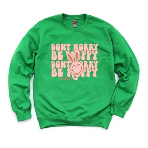 Simply Sage Market S.W.Smiley Don't Worry Be Hoppy Stacked Sweatshirt - 1 of 4