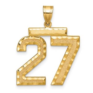 Black Bow Jewelry 14k Yellow Gold, Varsity Collection, Large D/C Pendant Number 27 - 1 of 3