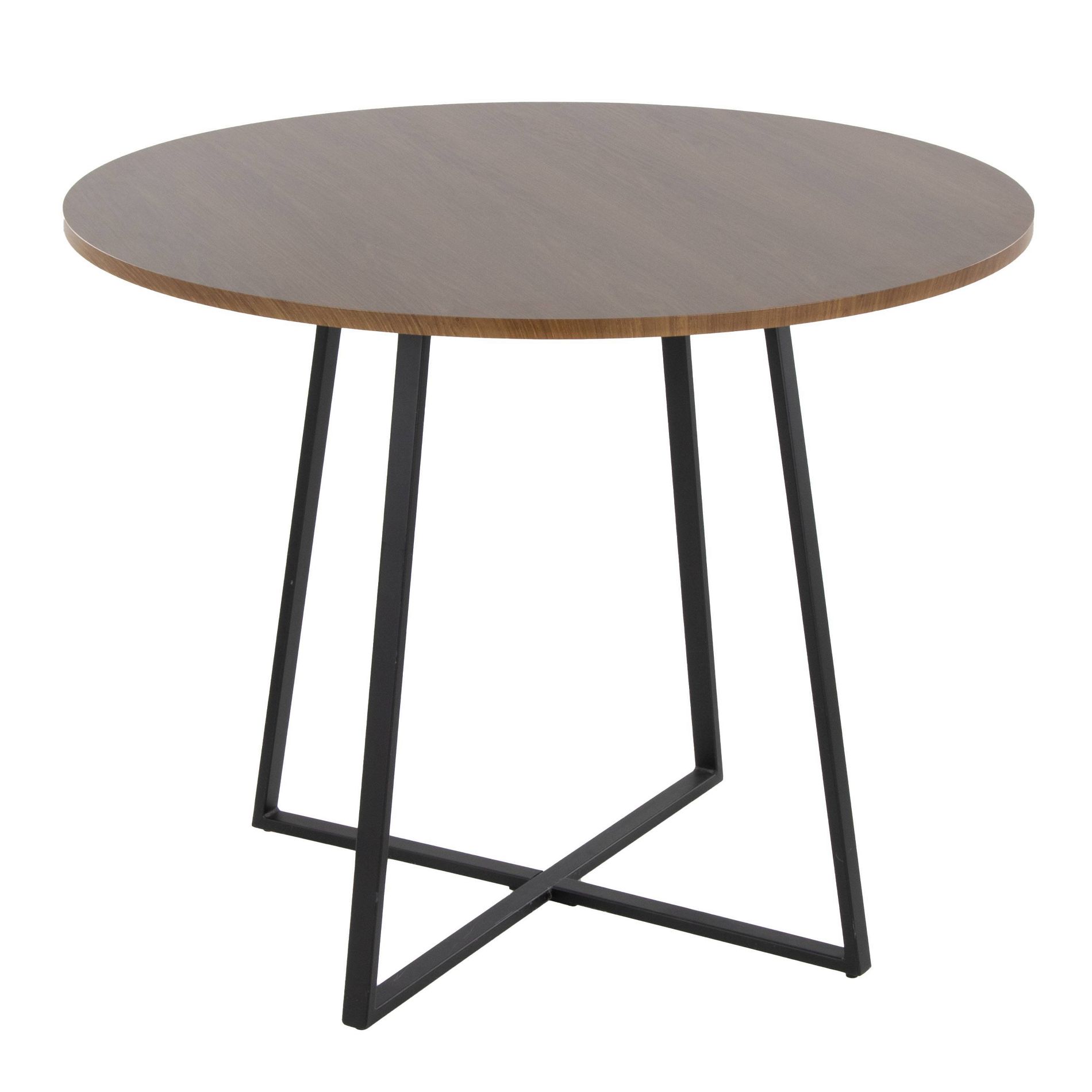 LumiSource Cosmo Wood Dining Table Black Metal/Walnut