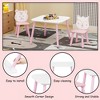 Lirago Kids Wood Table and 2 Chairs Set Children Activity Table Toddler Furniture Set Cartoon Animals Design for 3-8 Years Old Pink - 4 of 4