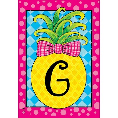 Briarwood Lane Summer Garden Flag 18x12.5 For Outdoor Pineapple Monogram Letter G Garden Flag Flag For Summer Garden Flag Flags For Outside