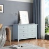 RISOKEYS Mid Century Modern ,Wood 6 Drawer Dresser,Retro Shell Handle,Applicable to Dining Room,Living Room,Kitchen Corridor,Grayish Blue - 2 of 4