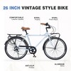 Whisen 26” Vintage Style Bike, Retro Commute Bike with 7 Speed, Steel Frame, double brakes - 4 of 4