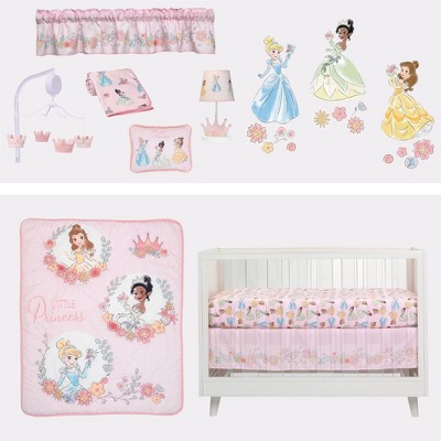 Disney Princesses Pink and Blue Toddler Crib Sheet Set
