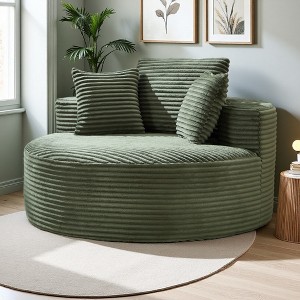 Round Memory Foam Chair Bed with 3 Pillows and Anti-Slip Base - 1 of 4