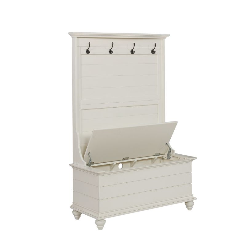 Gabriel Traditional Entryway 4 Double Hooks Storage Bench Hall Tree White - Powell, 2 of 5