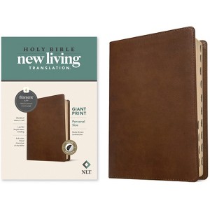 NLT Personal Size Giant Print Bible, Filament Enabled Edition (Red Letter, Leatherlike, Rustic Brown, Indexed) - Large Print (Leather Bound) - 1 of 1