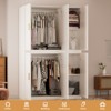 Buenhomino 8 Doors 2 Drawers Wardrobe Set Armoire Closet Bedroom Storage Cabinet with Shelves and Hanging Space 77" L Wooden Clothing Organizer Unit - 3 of 4