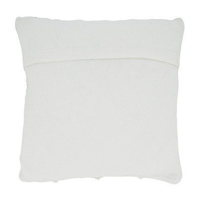 Blue and White Woven Striped Cotton Square Pillow
