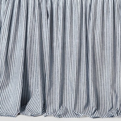 Navy Striped Ruffled Twin Bedspread Set for Girls