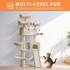 68.5" Multi-Level Cat Tree for Indoor, Heavy Duty Adult Cat Tower with 2 Condos, Plush Perches, Sisal Scratching Posts,Hammocks,Basket,Dangling Balls - 2 of 4