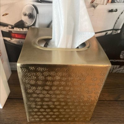 Elton Polished Brass Tissue Box Cover + Reviews