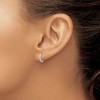 Black Bow Jewelry 1/10 Cttw Diamond Huggie Round Hoop Earrings in Sterling Silver - 10mm - 3 of 4