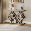 3-Tier Entryway Table, Industrial Console Sofa Table with Storage, Accent Table with Open Shelves, Diamond-Shaped Metal - 2 of 4