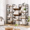 Whizmax Bookcases and Bookshelves Triple Wide 4 Tiers Industrial Bookshelf, Etagere Bookshelf Open Display Shelves for Living Room Bedroom Home Office - 2 of 4