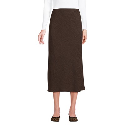 Lands' End Women's Crinkle Midi Skirt