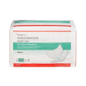Cardinal Health Wings Ultra Incontinence Briefs, Heavy Absorbency, Unisex Medium, 12 Count, 8 Packs, 96 Total - 1 of 3