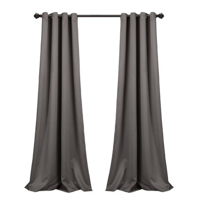 Extra Long Dark Gray Insulated Blackout Grommet Curtain Panels