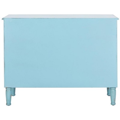 Talbet Distressed Blue 3-Drawer Bohemian Storage Chest