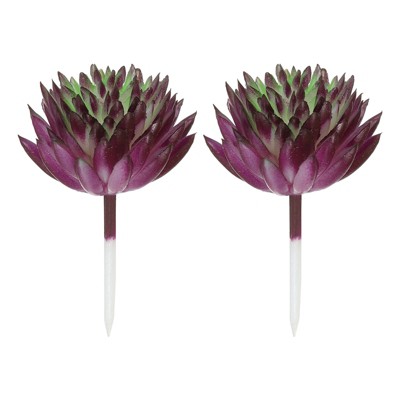 Unique Bargains Mini Unpotted Realistic Textured Garden Artificial Succulent Plants 2 Pcs