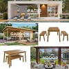 3-Pieces Dining Set,Acacia Wood Dining Table With 2 Benches,Outdoor Dining Set,Outdoor Furniture For Patio,Porch,Garden,Poolside-Cuddlewood - 2 of 4