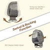 CAVINAS Outdoor Rattan Patio Egg Chairs with Cushions & Rocking Function,Swing Hanging Chairs for Backyard,Balcony,Poolside,Gray - 4 of 4
