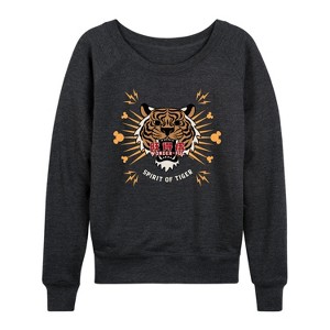 Women's - Disney - Spirit of the Tiger Lightweight French Terry Wide Neck Long Sleeve Graphic Shirt - 1 of 4