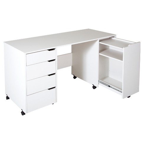 Best Choice Products Sewing Machine Table & Desk W/ Craft Storage And Bins  - White : Target