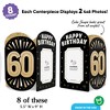 Big Dot of Happiness 60th Birthday Photo Holder Centerpieces, 4x6 Picture Display Box, Black & Gold Table Decoration for Adult Birthday Decor, 8 Count - 3 of 4