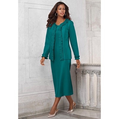 Roaman's Pleated Suit Jacket Dress