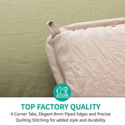 Reversible Moss Green and Deer Brown Microfiber Full Comforter
