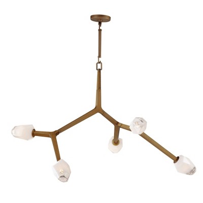 ET2 Lighting Blossom 5 - Light Pendant in  Natural Aged Brass