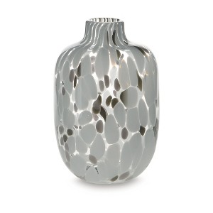 Signature Design by Ashley Keelton 10" Glass Vase, White, Taupe & Pink Finish - 1 of 4