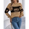 Halloween Women's Star Pattern Crew Neck Drop Shoulder Casual Sweater Pullover Knitwear - 4 of 4