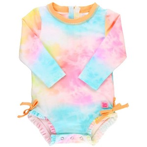 RuffleButts Baby/Toddler Girls UPF50+ Long Sleeve One Piece Rash Guard - 1 of 4